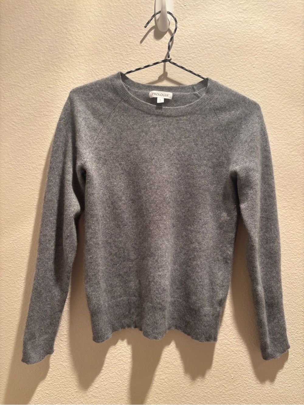 Prologue Heather Gray 100% Cashmere Crewneck